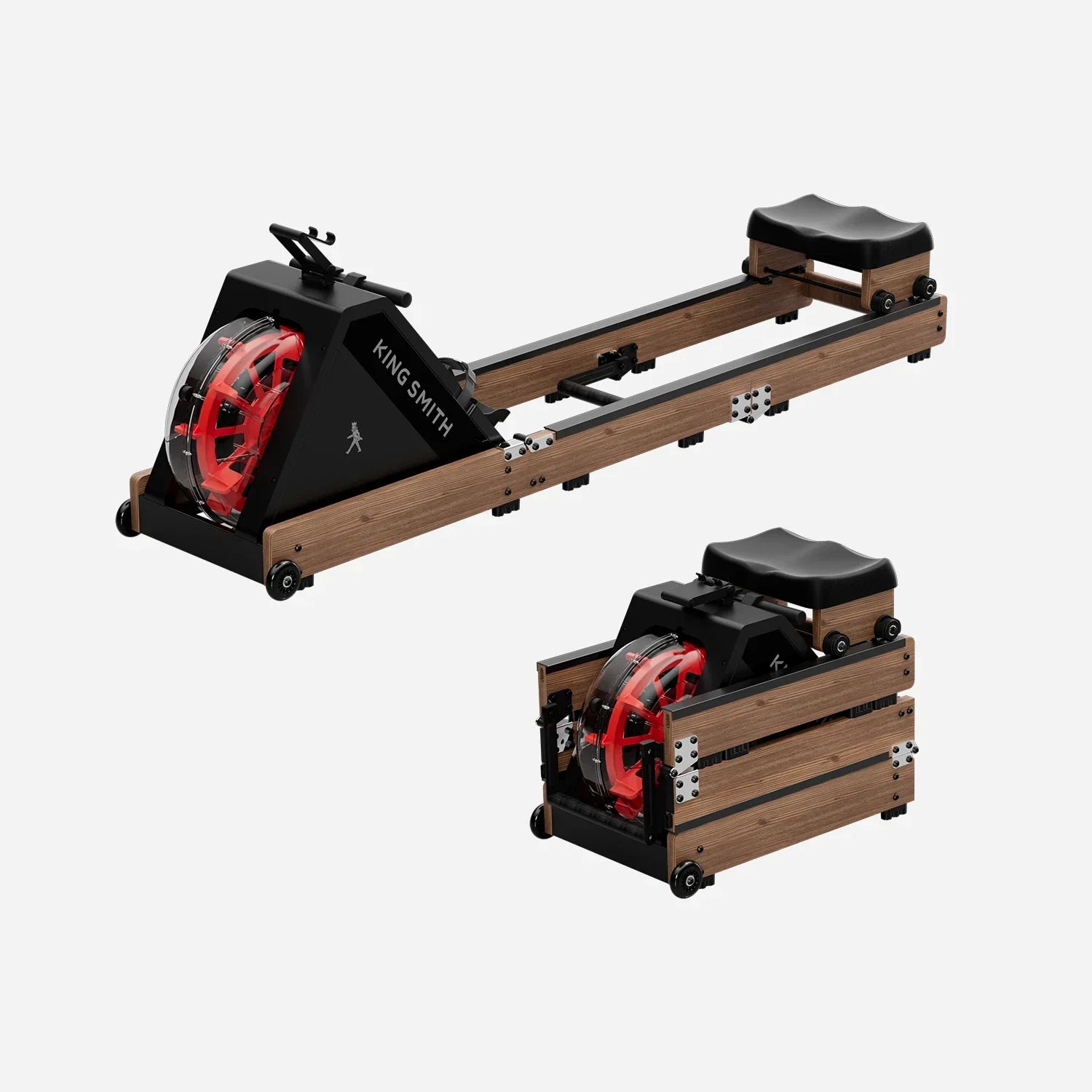 KingSmith Water Rowing Machine WR20,  With Tri-Fold Patent, Water Resistance. Walnut color