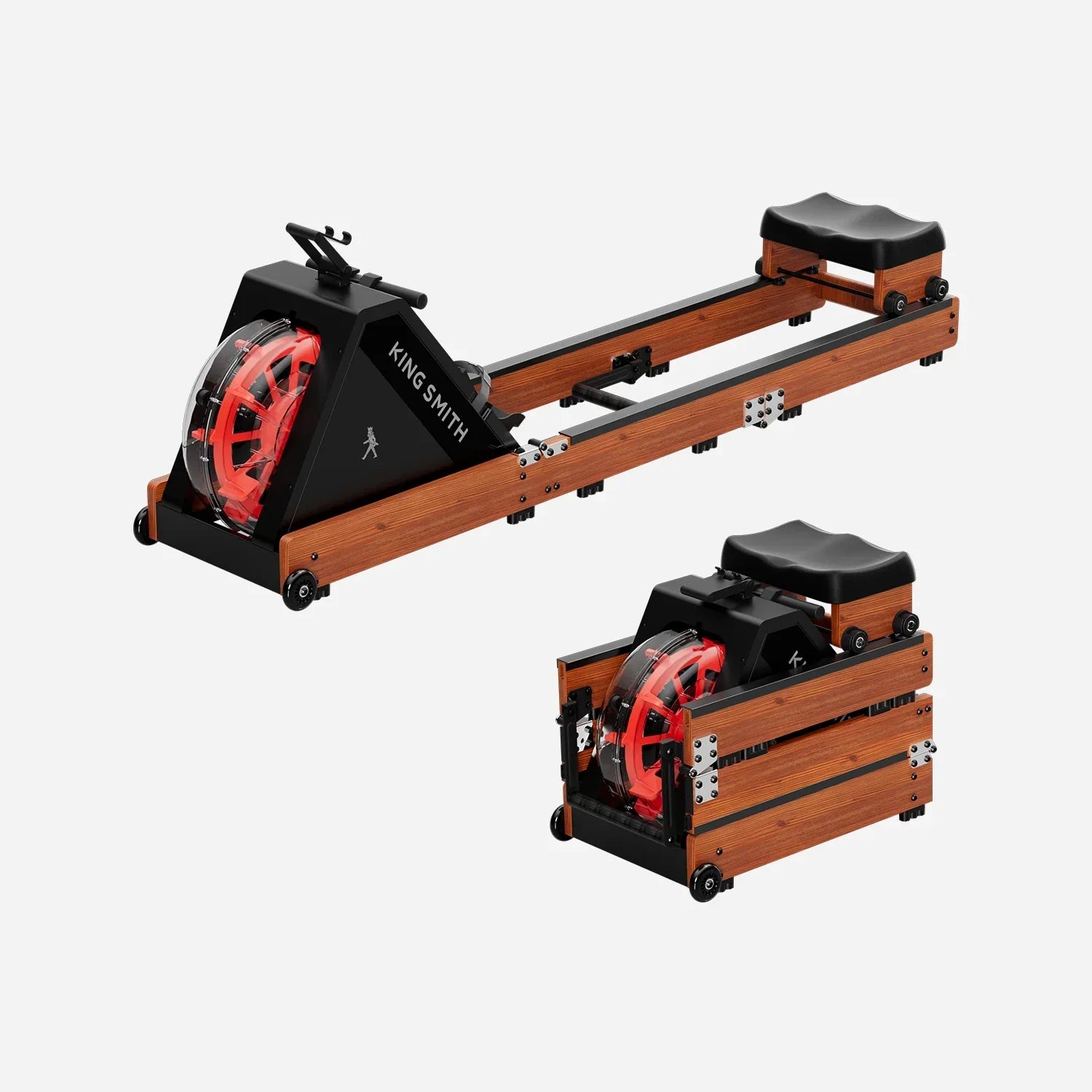 KingSmith Water Rowing Machine WR20,  With Tri-Fold Patent, Water Resistance. Walnut color