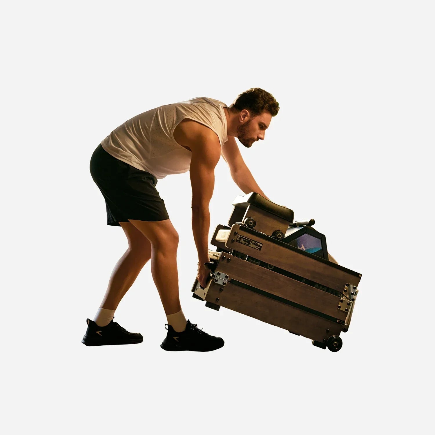 KingSmith Water Rowing Machine WR20,  With Tri-Fold Patent, Water Resistance. Walnut color