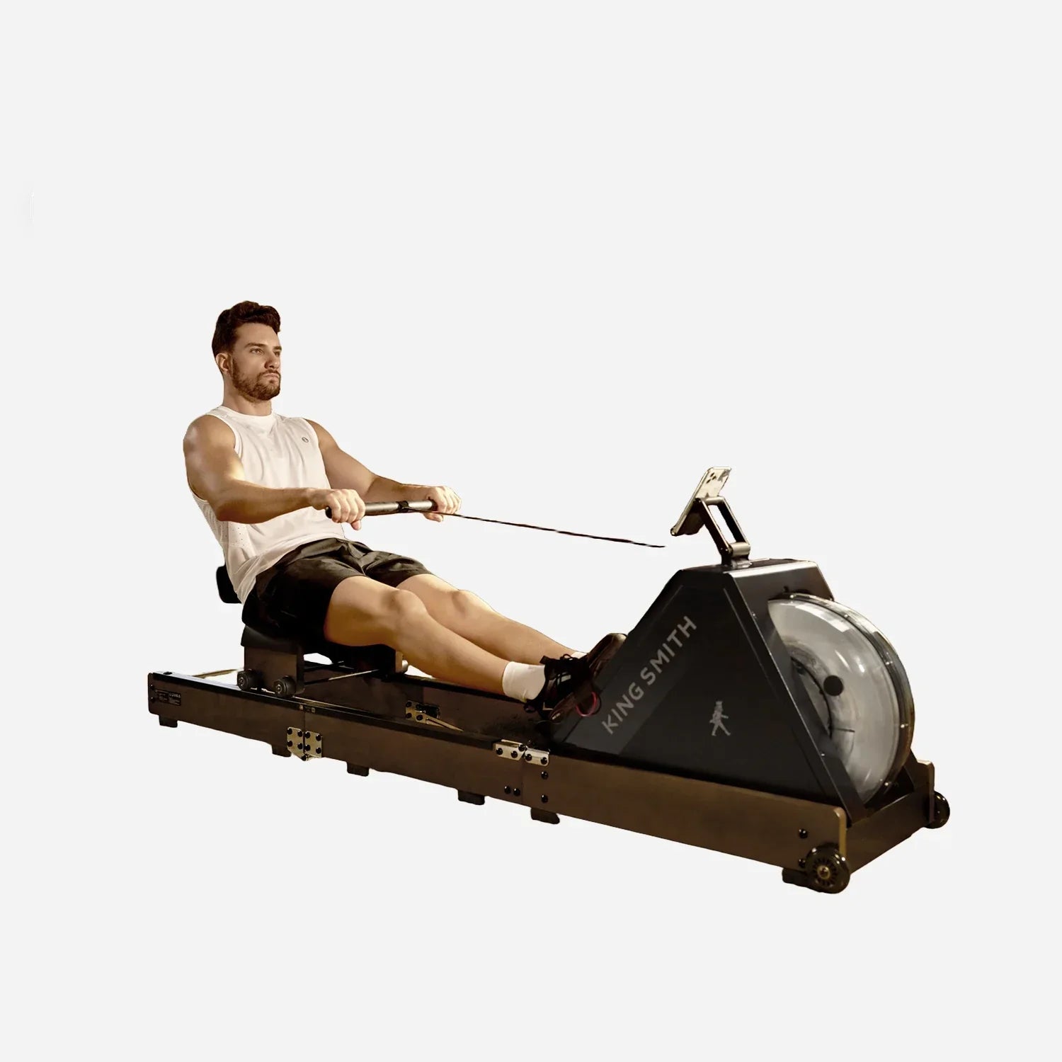 KingSmith Water Rowing Machine WR20,  With Tri-Fold Patent, Water Resistance. Walnut color