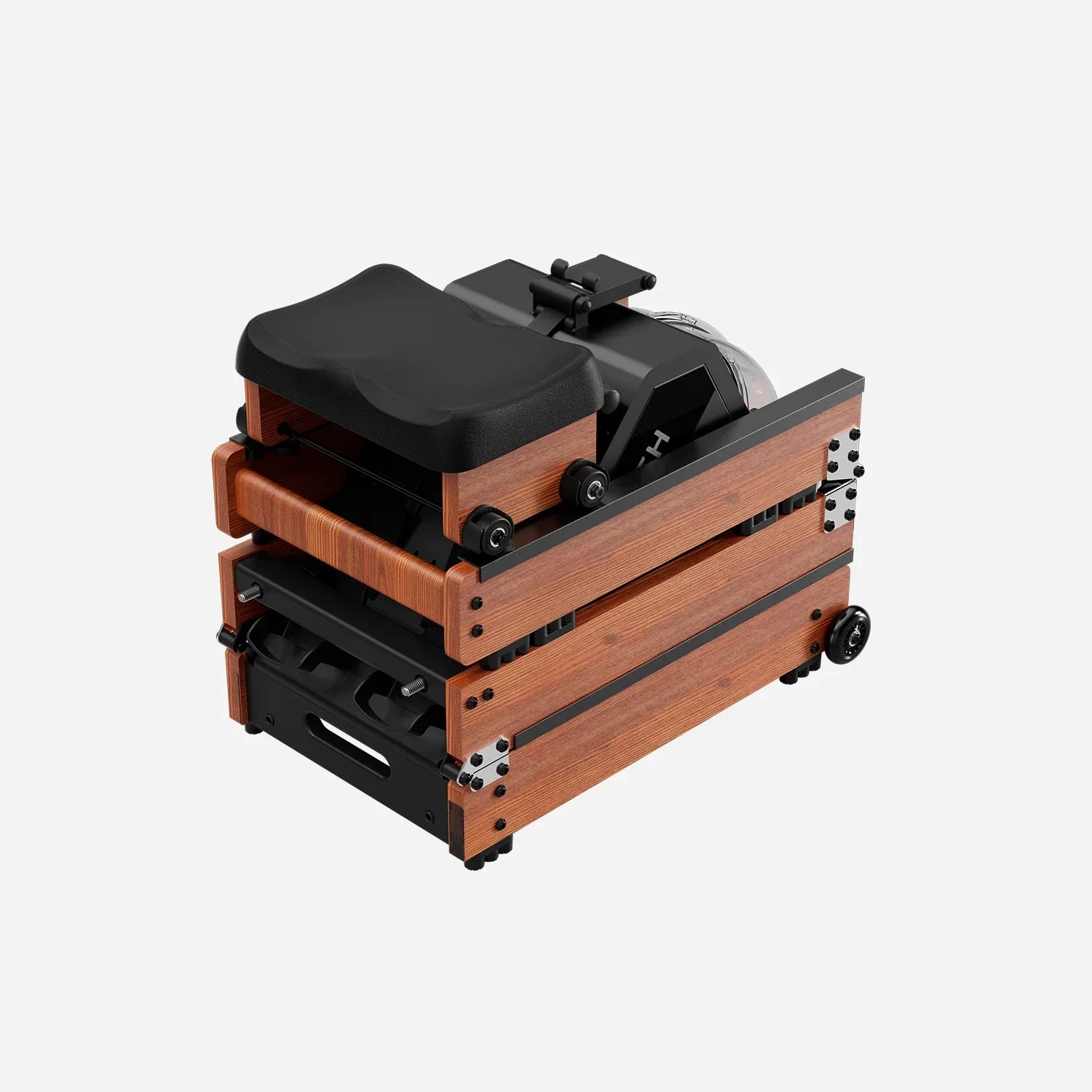 KingSmith Water Rowing Machine WR20,  With Tri-Fold Patent, Water Resistance. Walnut color