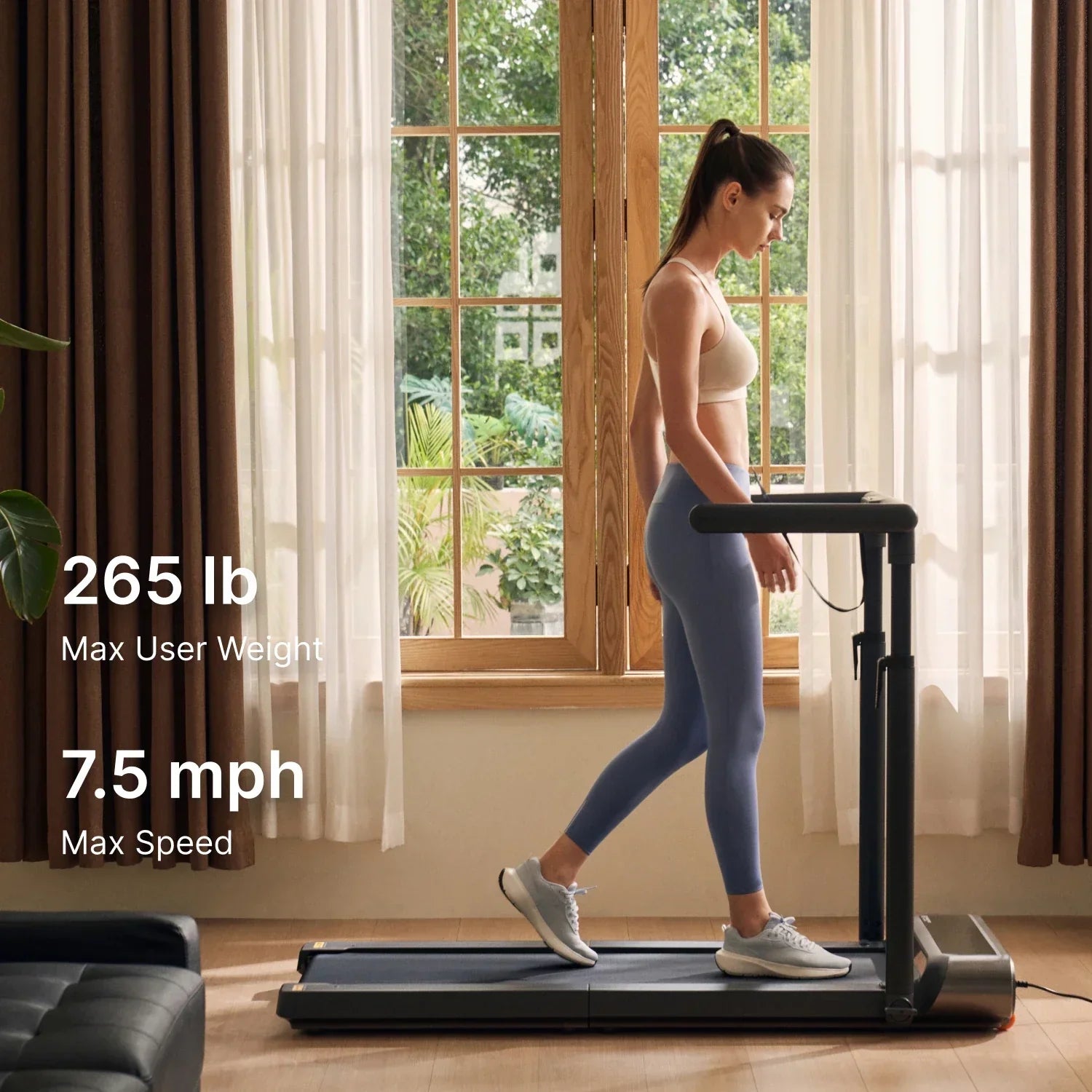 KingSmith Foldable Treadmill R3 Hybrid + With Max. speed 12km/h, With Side Armrest