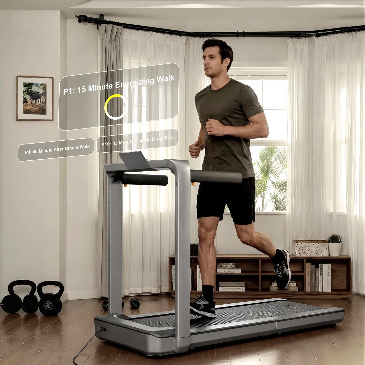 KingSmith Foldable Treadmill MX16 + With Max. Speed 16km/h With 1.5 Brushless Motor, With Side Armrest.