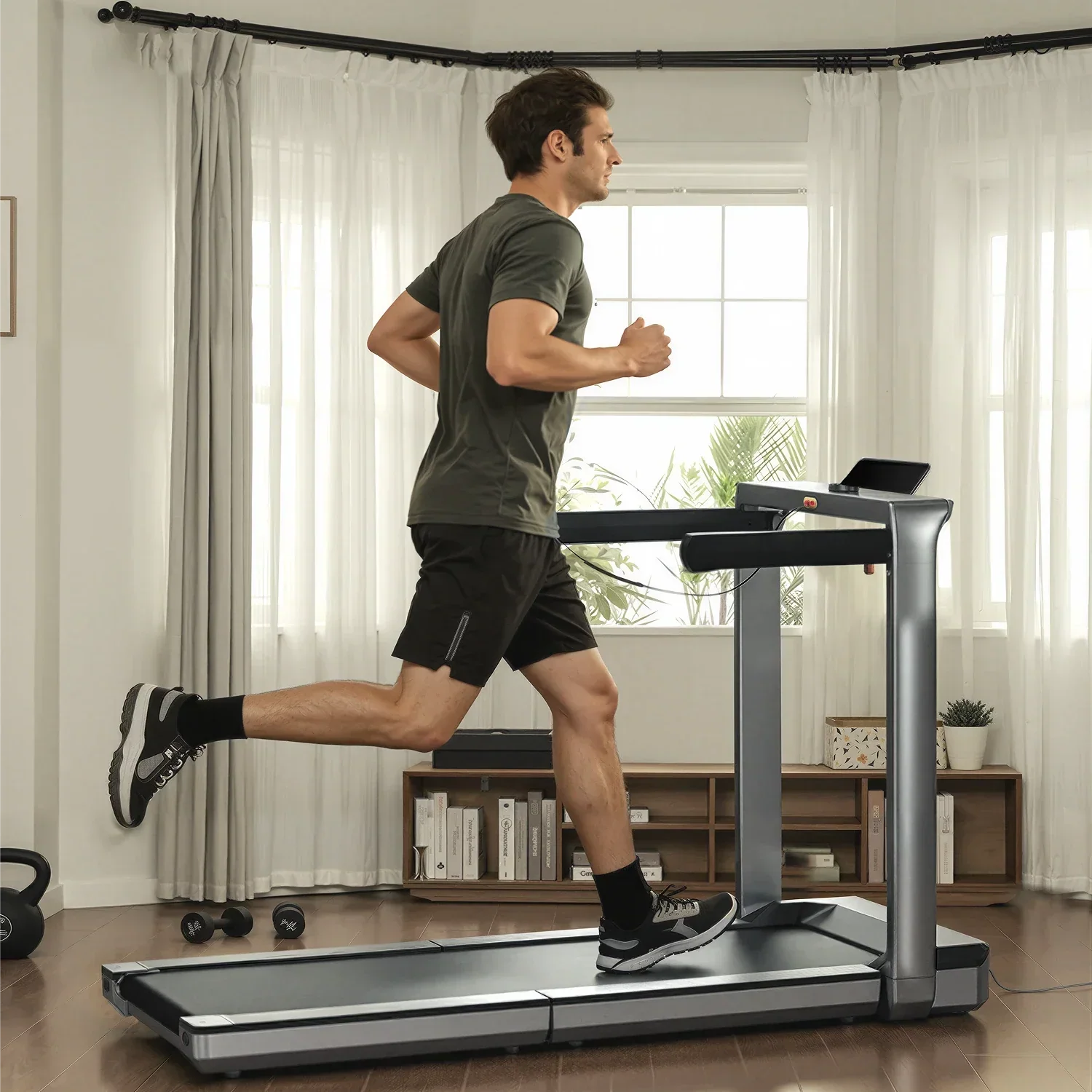 KingSmith Foldable Treadmill MX16 + With Max. Speed 16km/h With 1.5 Brushless Motor, With Side Armrest.